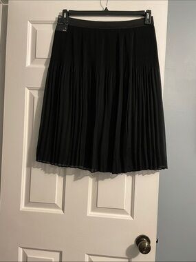 INC International Concepts Black Pleated A-Line Skirt